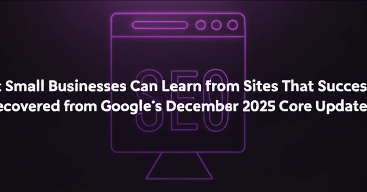 Featured image for What Small Businesses Can Learn from Sites That Successfully Recovered from Google's December 2025 Core Up